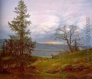 Evening Landscape with Shepherd 1822 - Johan Christian Clausen Dahl