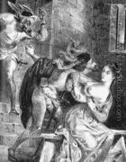Faust with Margarete in Prison (detail) 1828 - Eugene Delacroix