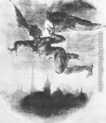 Mephistopheles Over Wittenberg (From Goethe's Faust) 1839 - Eugene Delacroix
