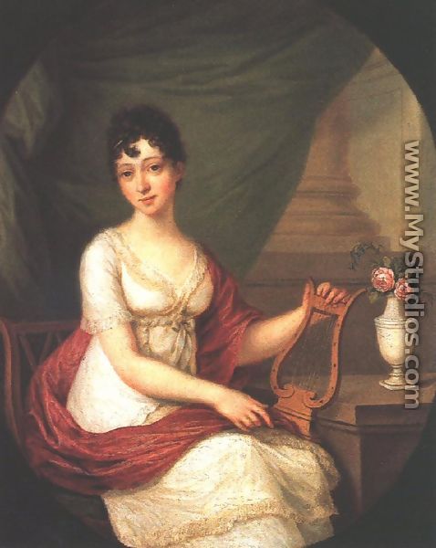 Woman Playing the Lute 1811 - Janos Donat