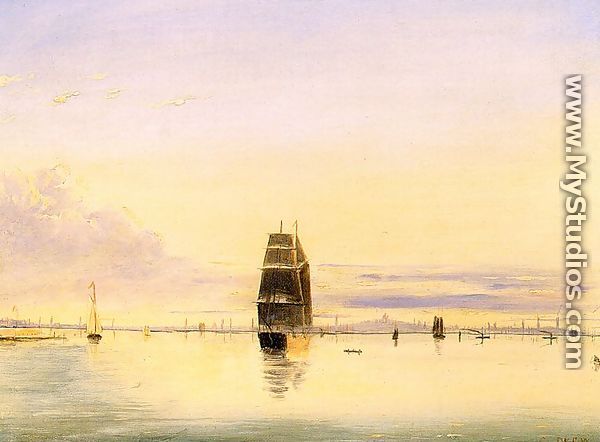 Boston Harbor at Sunset 1884 - Clement Drew