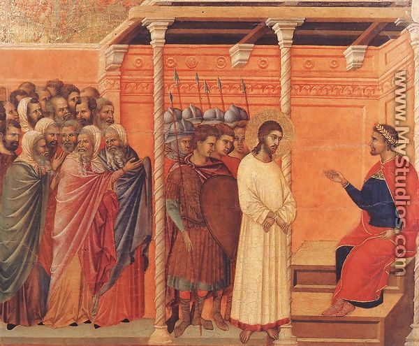 Christ Before Pilate Again 1308-11 - Duccio Di Buoninsegna