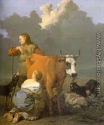 Woman Milking a Red Cow 1650s - Karel Dujardin