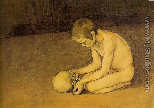 Young Boy and Skull 1893 - Magnus Enckell
