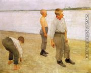 Boys Throwing Pebbles into the River 1890 - Karoly Ferenczy
