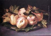 Still-life with Peaches and Fig-leaves 1590s - Giovanni Ambrogio Figino
