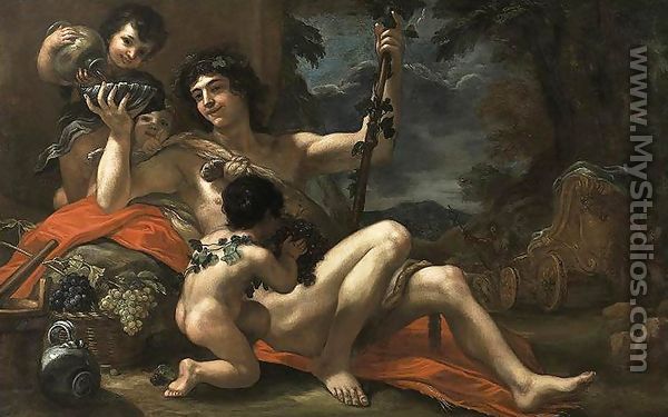 Bacchus with Attendant Putti c. 1670 - Baldassarre Franceschini