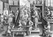 A Painter's Workshop c. 1595 - Philip Galle