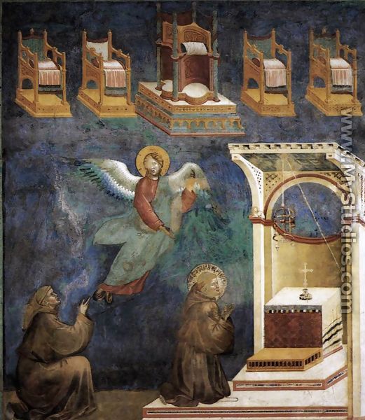 Legend of St Francis- 9. Vision of the Thrones 1297-99 - Giotto Di Bondone