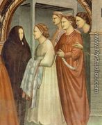 No. 6 Scenes from the Life of Joachim- 6. Meeting at the Golden Gate (detail 1) 1304 - Giotto Di Bondone