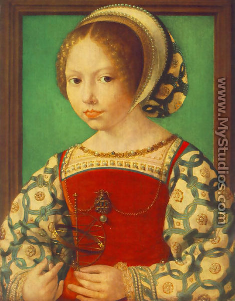 Young Girl with Astronomic Instrument c. 1520 - Jan (Mabuse) Gossaert