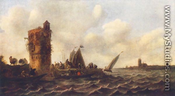 A View on the Maas near Dordrecht 1643 - Jan van Goyen