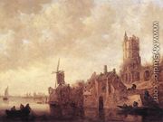 River Landscape with a Windmill and a Ruined Castle 1644 - Jan van Goyen