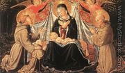 Madonna and Child with Sts Francis and Bernardine, and Fra Jacopo c. 1452 - Benozzo di Lese di Sandro Gozzoli