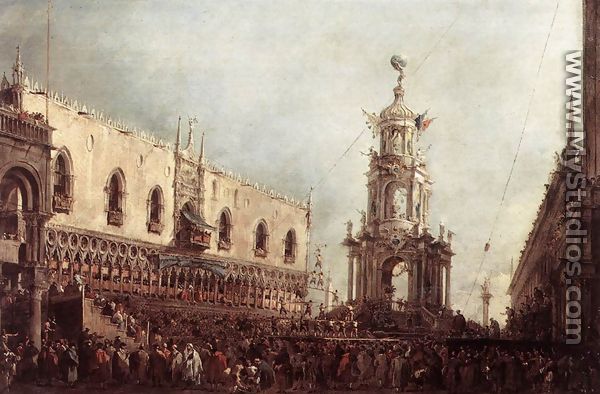 Carnival Thursday on the Piazzetta  1766-70 - Francesco Guardi