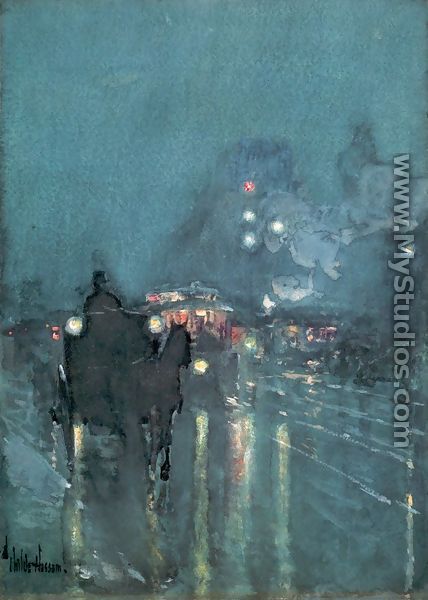 Nocturne, Railway Crossing, Chicago 1892-93 - Childe Hassam