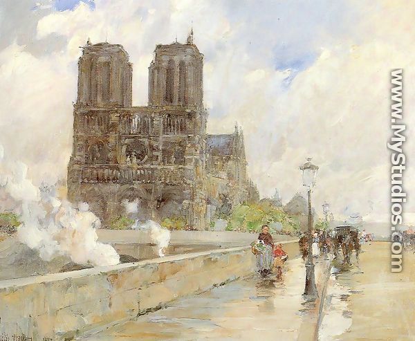 Notre Dame Cathedral, Paris 1888 - Childe Hassam