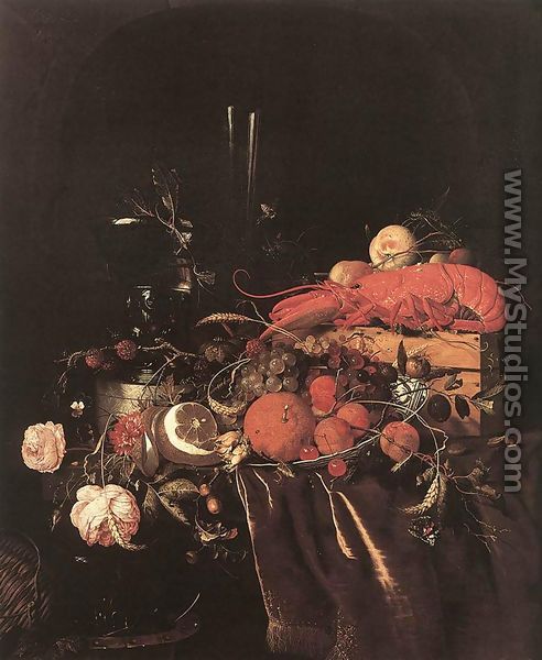 Still-Life with Fruit, Flowers, Glasses and Lobster 1660s - Jan Davidsz. De Heem