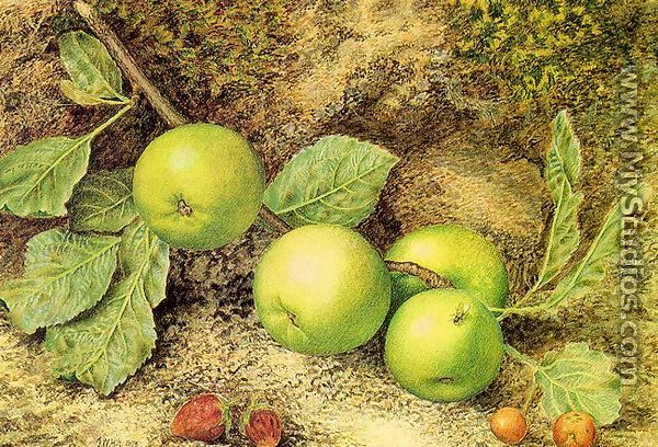 Still Life with Fruit and Fly  1873 - John William Hill