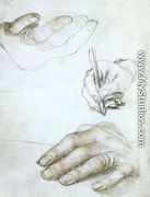 Studies of the Hands of Erasmus of Rotterdam c. 1523 - Hans, the Younger Holbein
