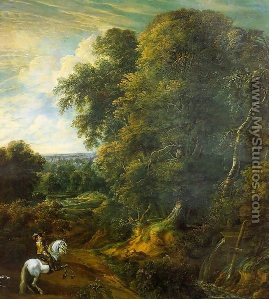 Landscape with a Horseman in a Clearing - Cornelis Huysmans