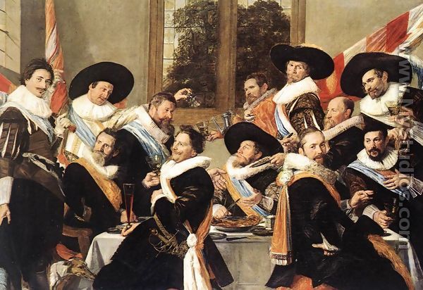 Banquet of the Officers of the St Hadrian Civic Guard Company (2)  c. 1627 - Frans Hals