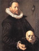 Portrait of a Man Holding a Skull  c. 1611 - Frans Hals