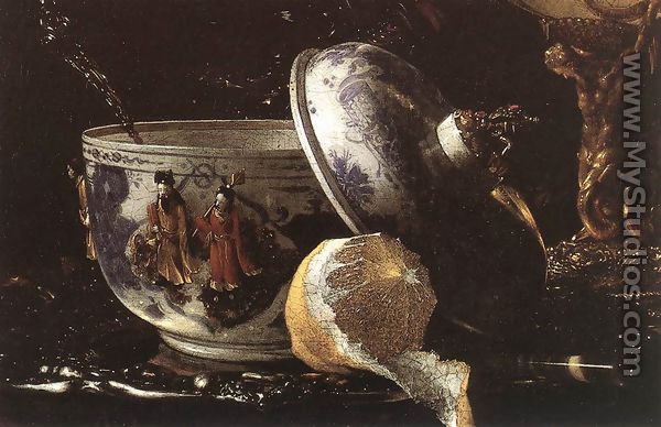 Still-Life with a Nautilus Cup (detail)  1662 - Willem Kalf