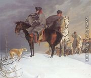 Prussian Cavalry Outpost in the Snow  1821 - Franz Kruger