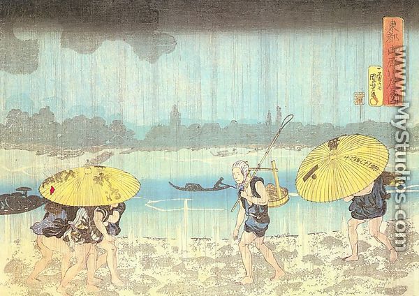 On the Banks of the Sumida in Mimayagashi  1833 - Utagawa Kuniyoshi