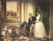 Windsor Castle in Modern Times (Queen Victoria, Prince Albert, and Princess Victoria), 1841-45 - Sir Edwin Henry Landseer