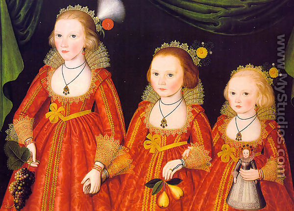 Three Young Girls 1620 - Follower of  William Larkin