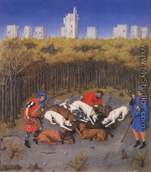 Les tres riches heures du Duc de Berry- December (detail) 1412-16 - Jean Limbourg