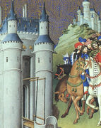 Belles Heures de Duc du Berry  -Folio 223-  The Duke on a Journey  1408-09 - Jean Limbourg