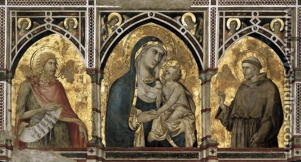 Madonna and Child with St Francis and St John the Baptist c. 1320 - Pietro Lorenzetti