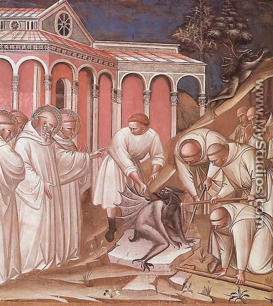 Stories from the Legend of St Benedict (detail) 1387 - Luca Spinello Aretino