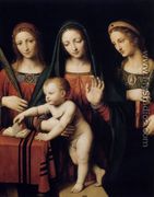 Madonna and Child with Sts Catherine and Barbara - Bernardino Luini