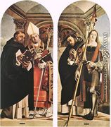Sts Thomas Aquinas and Flavian, Sts Peter the Martyr and Vitus 1508 - Lorenzo Lotto