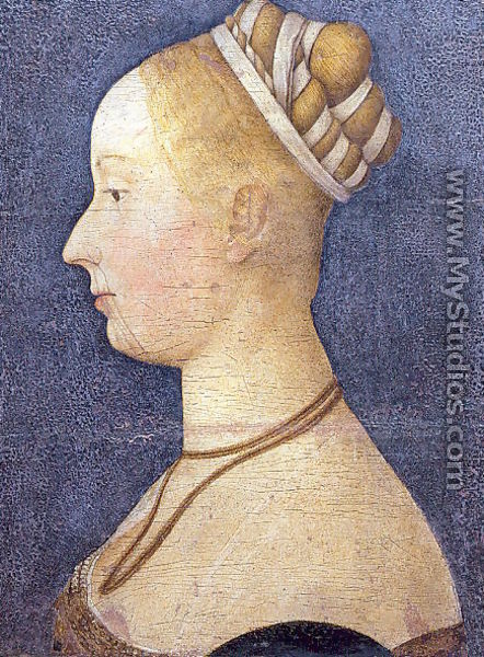 Small Female Portrait Attributed to Angelo Maccagnino  1475 - Angelo Maccagnino
