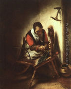 A Woman Spinning 1655 - Nicolaes Maes