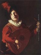 Lute Playing Young - Bartolomeo Manfredi