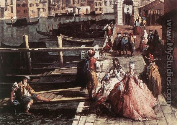 The Grand Canal at San Geremia (detail) c. 1740 - Michele Marieschi