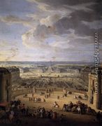The Stables Viewed from the Chateau at Versailles  1688-90 - Jean-Baptiste Martin (Des Batailles)