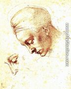 Study of a Head c. 1530 - Michelangelo Buonarroti