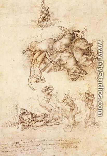 The Fall of Phaeton c. 1533 2 - Michelangelo Buonarroti
