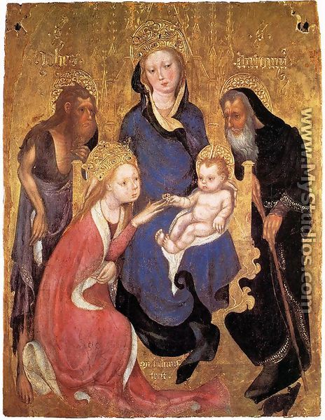 The Mystic Marriage of St Catherine, St John the Baptist, St Antony Abbot c. 1420 - Michelino da Besozzo