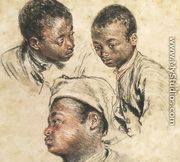 Three Studies of the Head of a Young Negro - Jean-Antoine Watteau