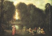Assemblee dans un parc - Jean-Antoine Watteau