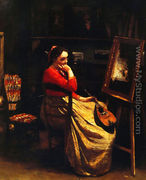 Artist's Studio, Young Woman with a Mandolin - Jean-Baptiste-Camille Corot