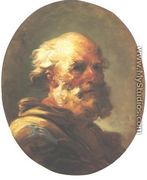 Head of an Old Man - Jean-Honore Fragonard